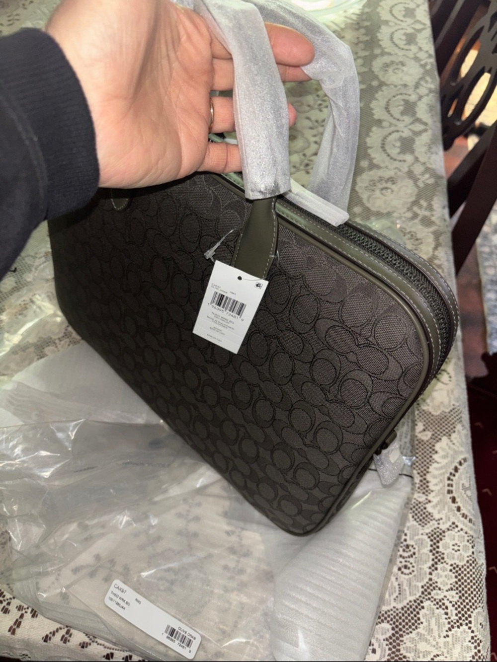 Coach 🆕 Olive Signature Laptop Brief case messenger commuter bag - Picture 8 of 9